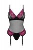 Obsessive Gorset i stringi Rosenty multicoloured